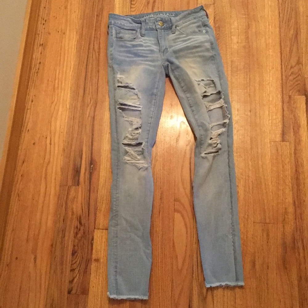 light wash ripped jeans